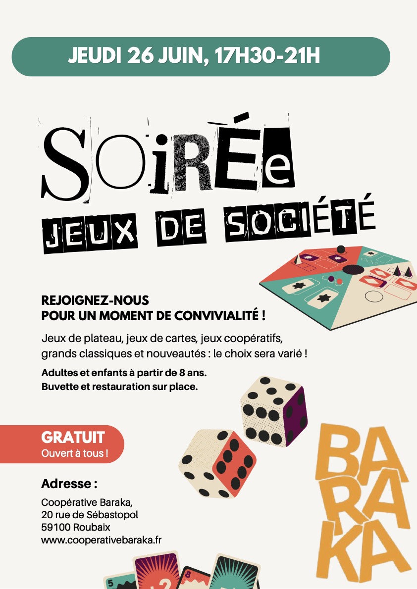 Soirée jeux de société le 26 juin - Cover Image